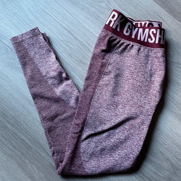 Gymshark Flex Leggings (Claret Marl/Pink) MEDIUM - Picture 1 of 1